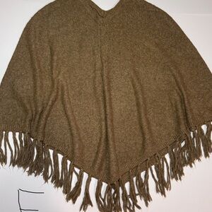 Banana Republic Brown Poncho with Fringe